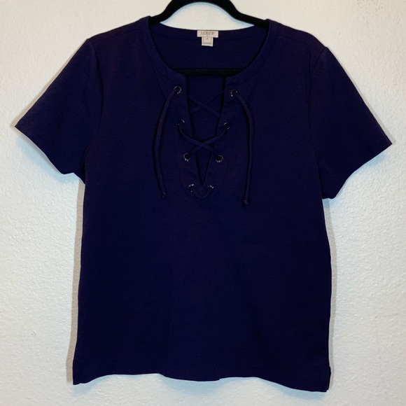 [ J Crew ] Lace up top - Picture 2 of 5